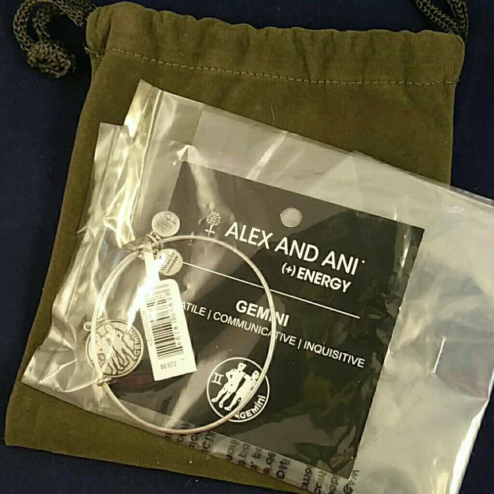 NWT Alex and Ani Gemini expandable bracelet silver